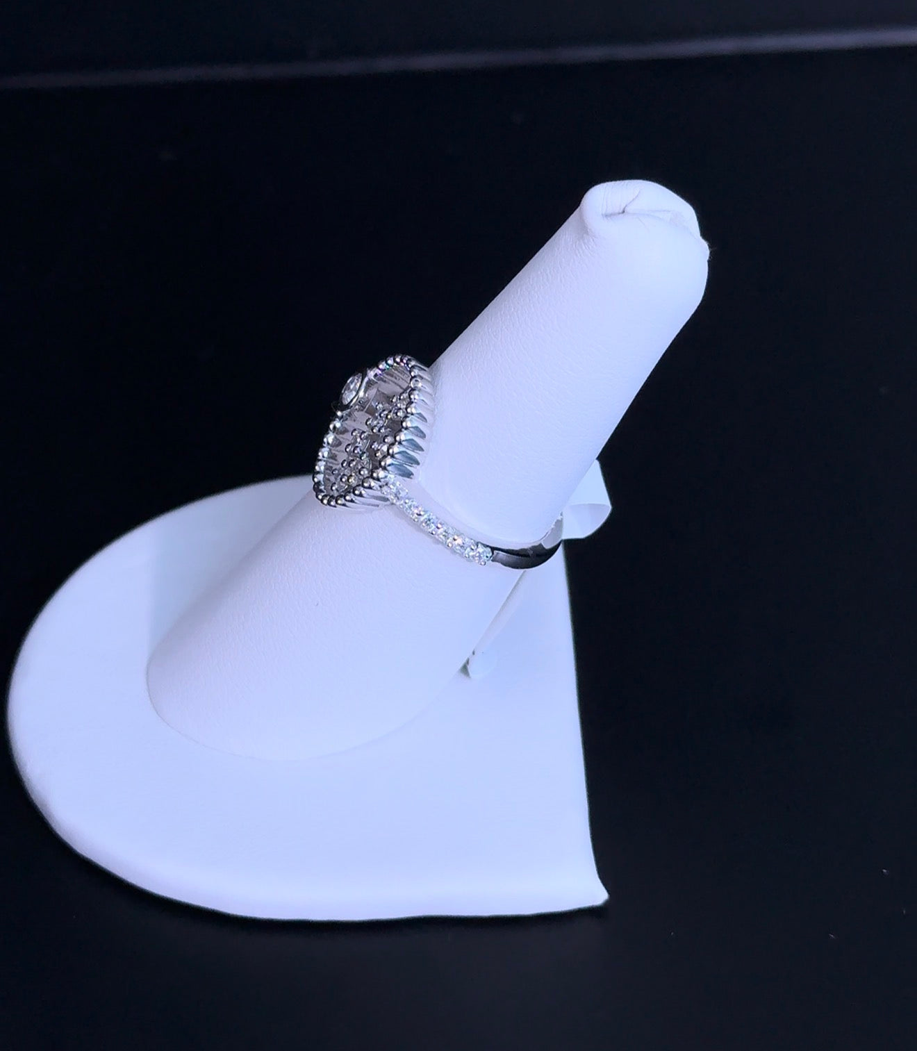0.50 Round Lab Diamond Sterling Silver Multi-Stone Ring Size 6