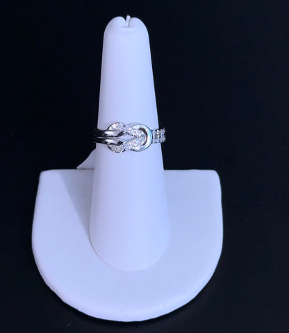 0.50ctw Lab Diamond Sterling Silver Infinity Ring Size 8