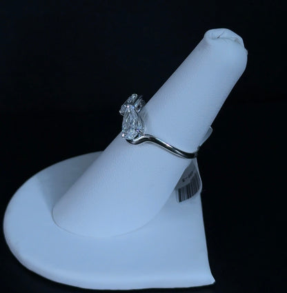 1.68ctw Round and Pear Lab Diamond 14kt White Gold Bypass Ring RGF-433-5