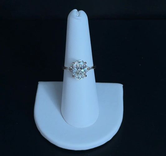 3.03ct Oval D VVS2 Lab Diamond 14kt Yellow Gold Engagement Ring 2214INV114