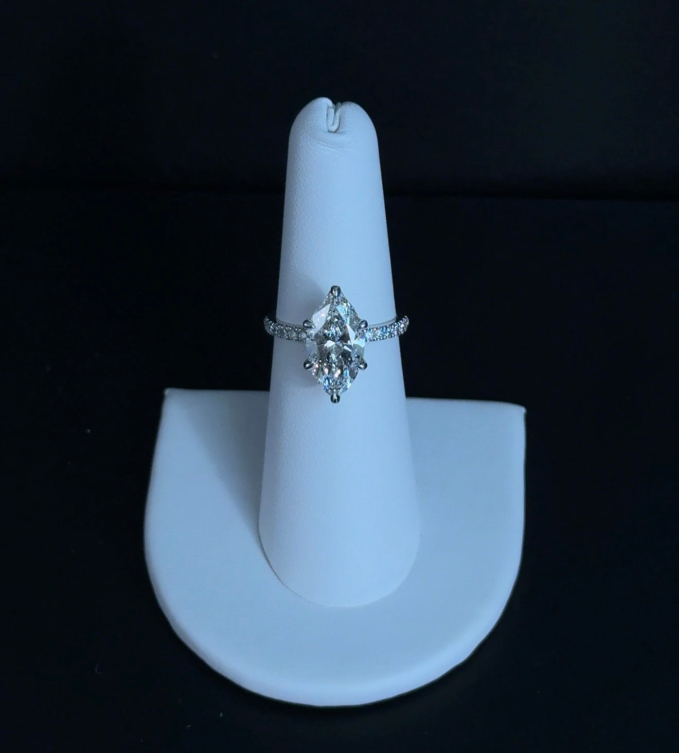 3.06ct Marquise E VVS2 Lab Diamond 14kt White Gold Engagement Ring 2214INV118