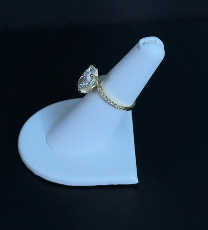 4.04ct Oval E VVS2 Lab Diamond 14kt Yellow Gold Engagement Ring 2214INV116