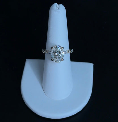 4.04ct Oval E VVS2 Lab Diamond 14kt Yellow Gold Engagement Ring 2214INV112
