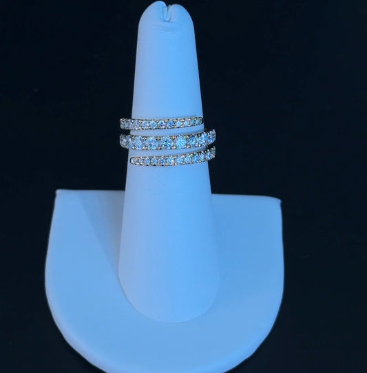 1.56ctw Lab Diamond 14kt Yellow Gold Three-Row Ring DN22701