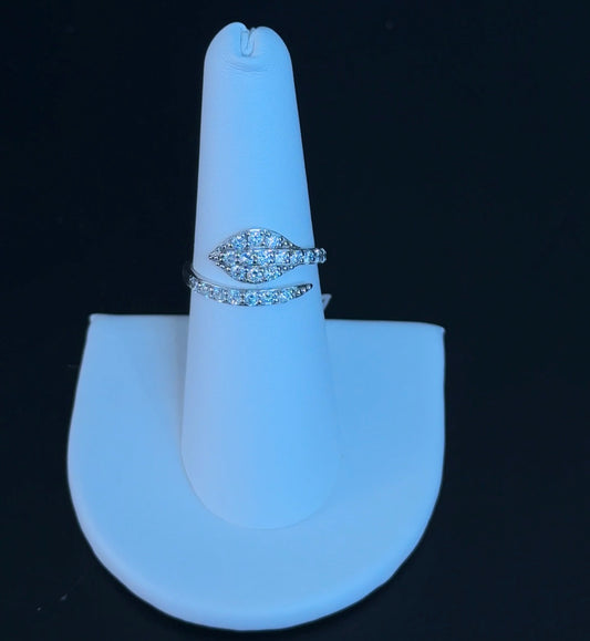 .75ctw Lab Diamond 14kt White Gold Snake Ring DN7441