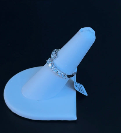 1.66ctw Round Lab Diamonds 14kt White Gold Two Row Ring DN22024