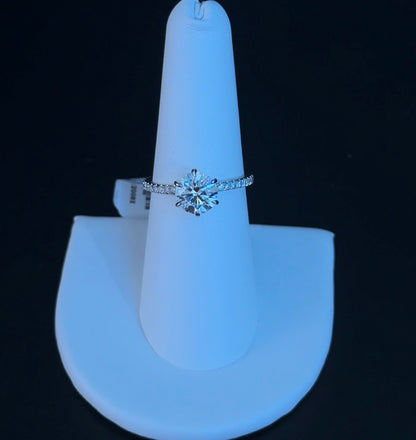 1.60ct Round E VS1 Ideal Cut Lab Diamond 14kt White Gold Ring DN20082