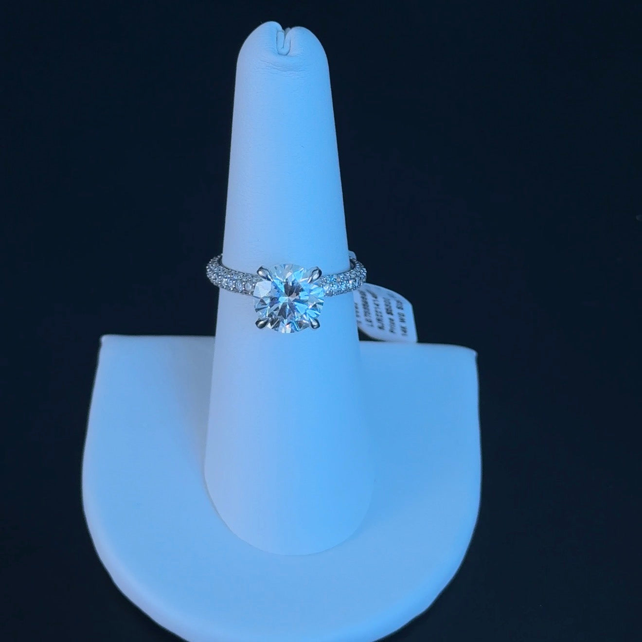 2.50ct Round E VVS2 Ideal Cut Lab Diamond 14kt White Gold Ring DN20431