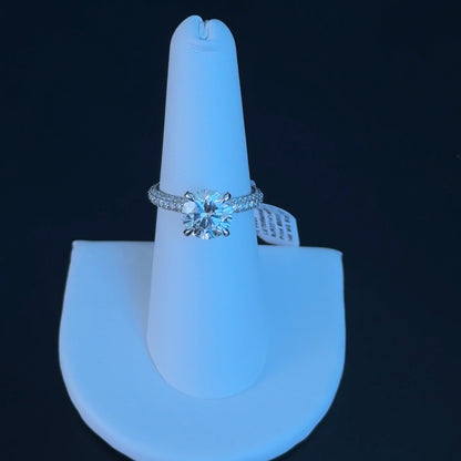 2.50ct Round E VVS2 Ideal Cut Lab Diamond 14kt White Gold Ring DN20431