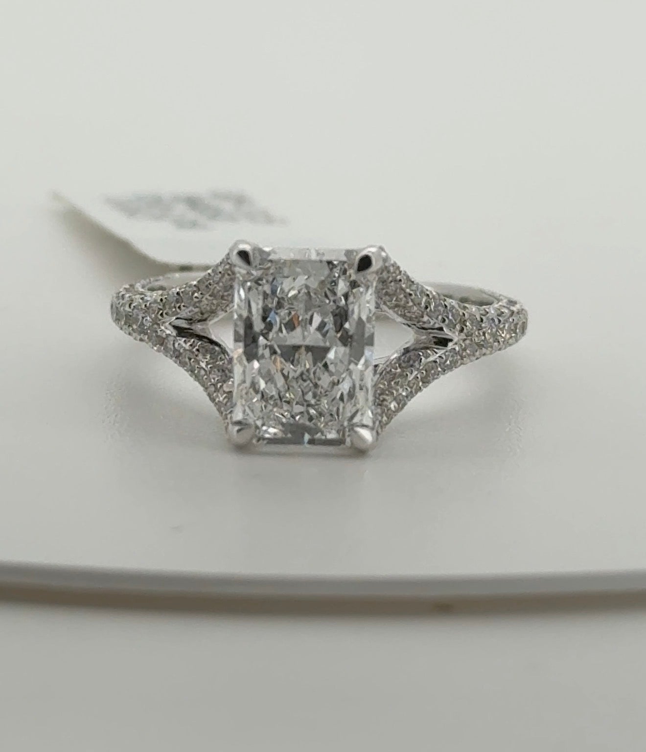 2.05ct Radiant E VS1 Lab Diamond 14kt White Gold Ring RGF-315
