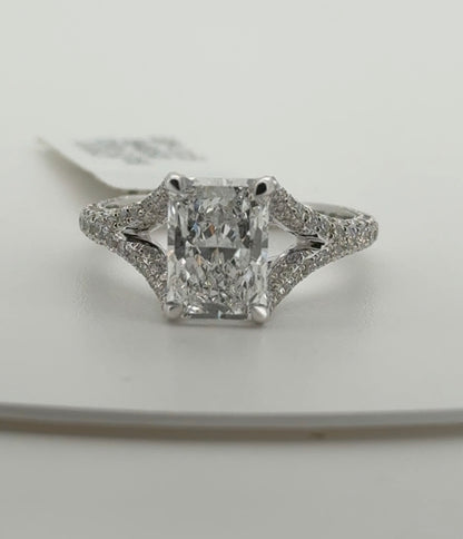 2.05ct Radiant E VS1 Lab Diamond 14kt White Gold Ring RGF-315