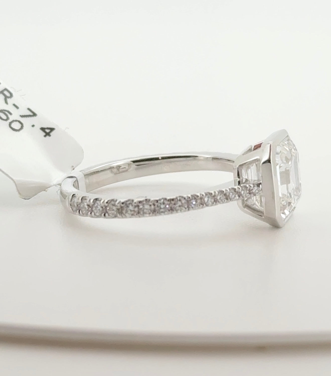 2.68ct Asscher D VVS2 Lab Diamond 14kt White Gold Ring SA5684R-7.4-1