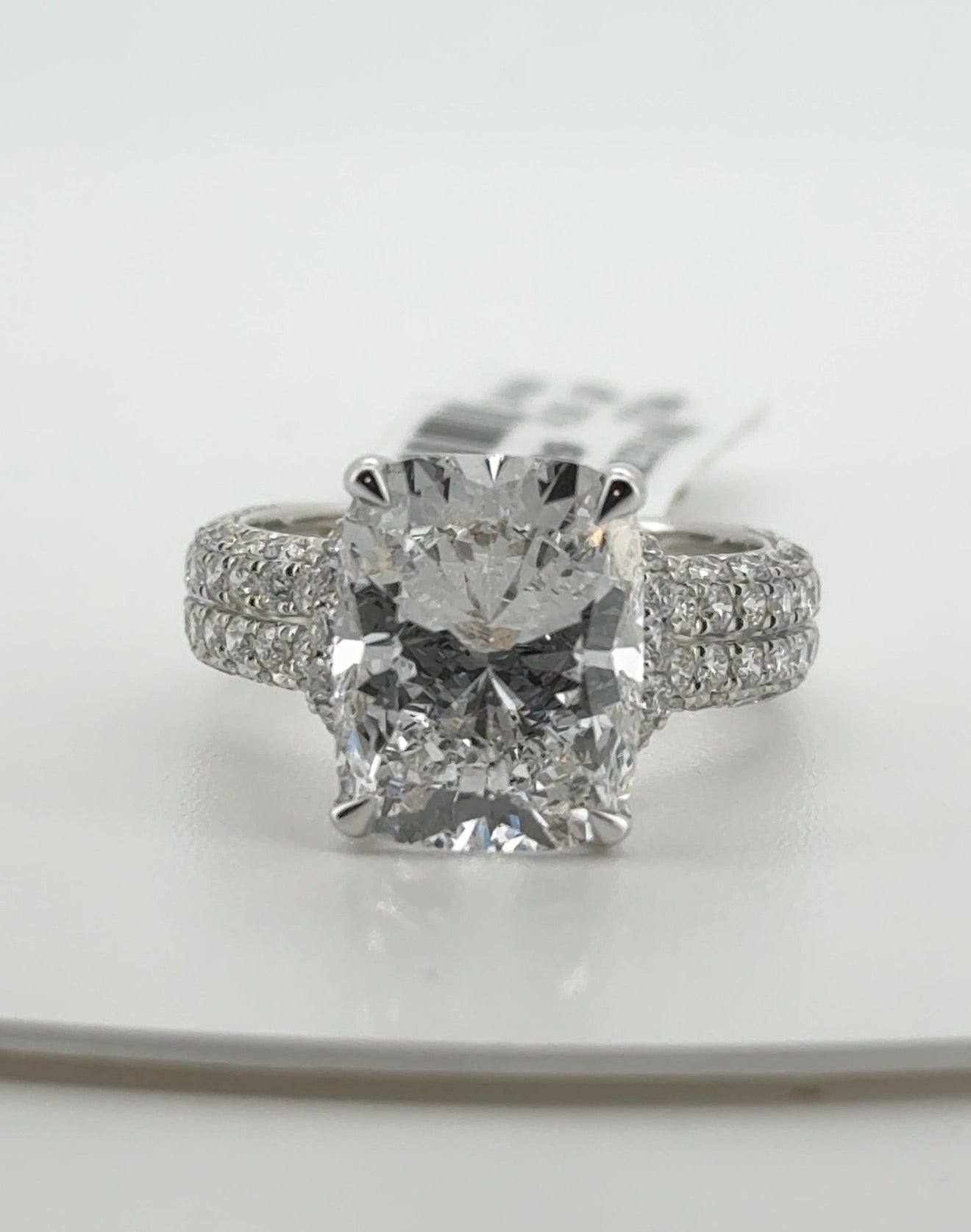 5.03ct Cushion E VS1 Lab Diamond 14kt White Gold Ring RGF-783
