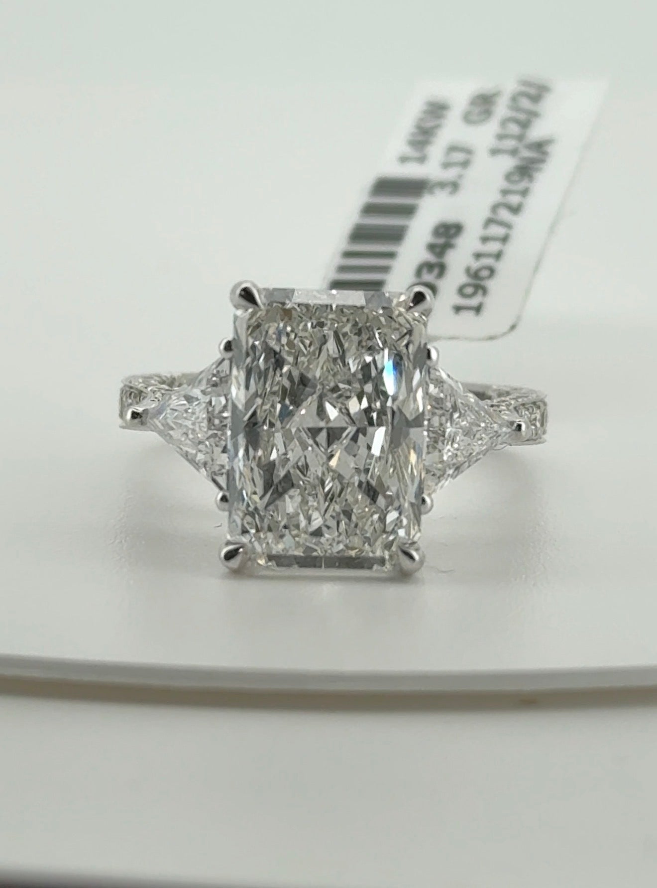 5.02ct Radiant F VS1 Lab Diamond 14kt White Gold Ring RGF-732