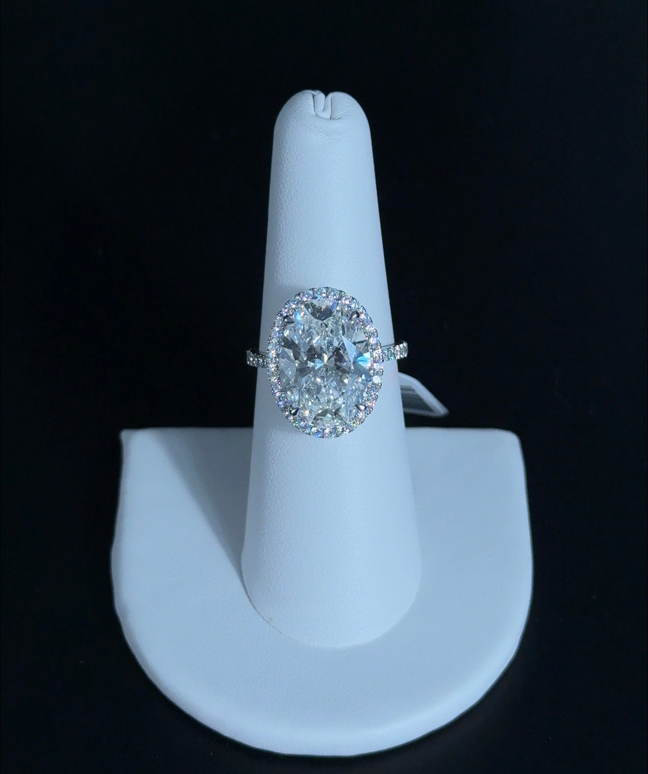 7.04ct Oval E VS1 Lab Diamond 14kt White Gold Ring RGF-483-4