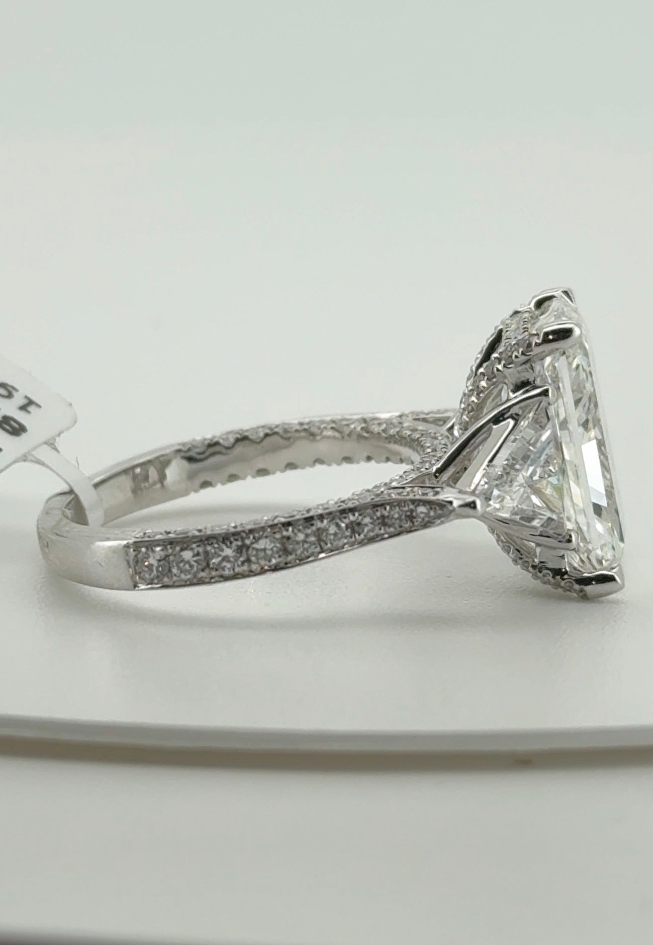 5.02ct Radiant F VS1 Lab Diamond 14kt White Gold Ring RGF-732
