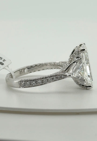 5.02ct Radiant F VS1 Lab Diamond 14kt White Gold Ring RGF-732