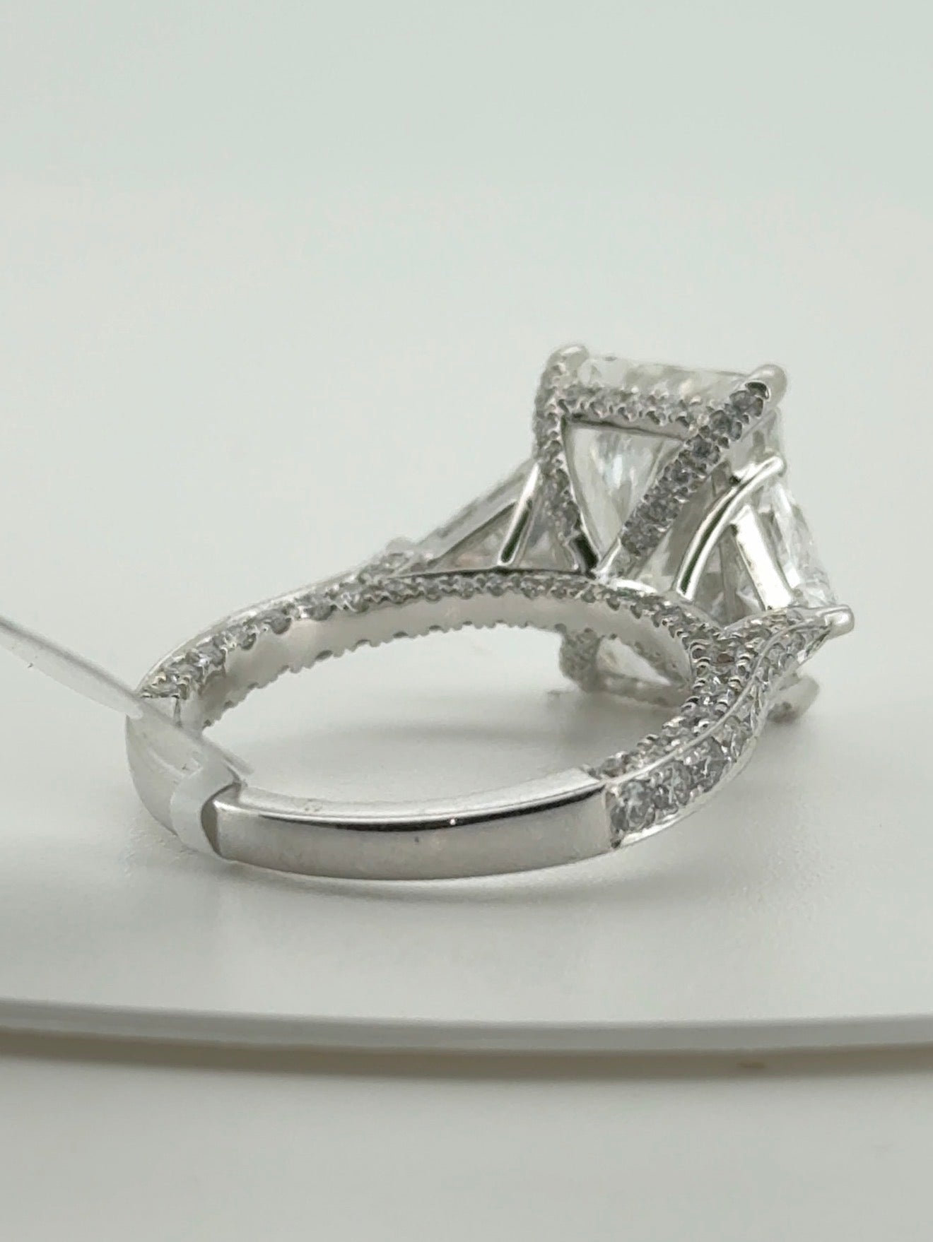 5.02ct Radiant F VS1 Lab Diamond 14kt White Gold Ring RGF-732