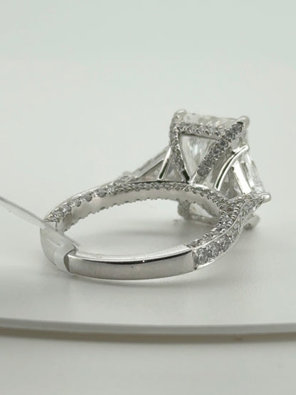5.02ct Radiant F VS1 Lab Diamond 14kt White Gold Ring RGF-732