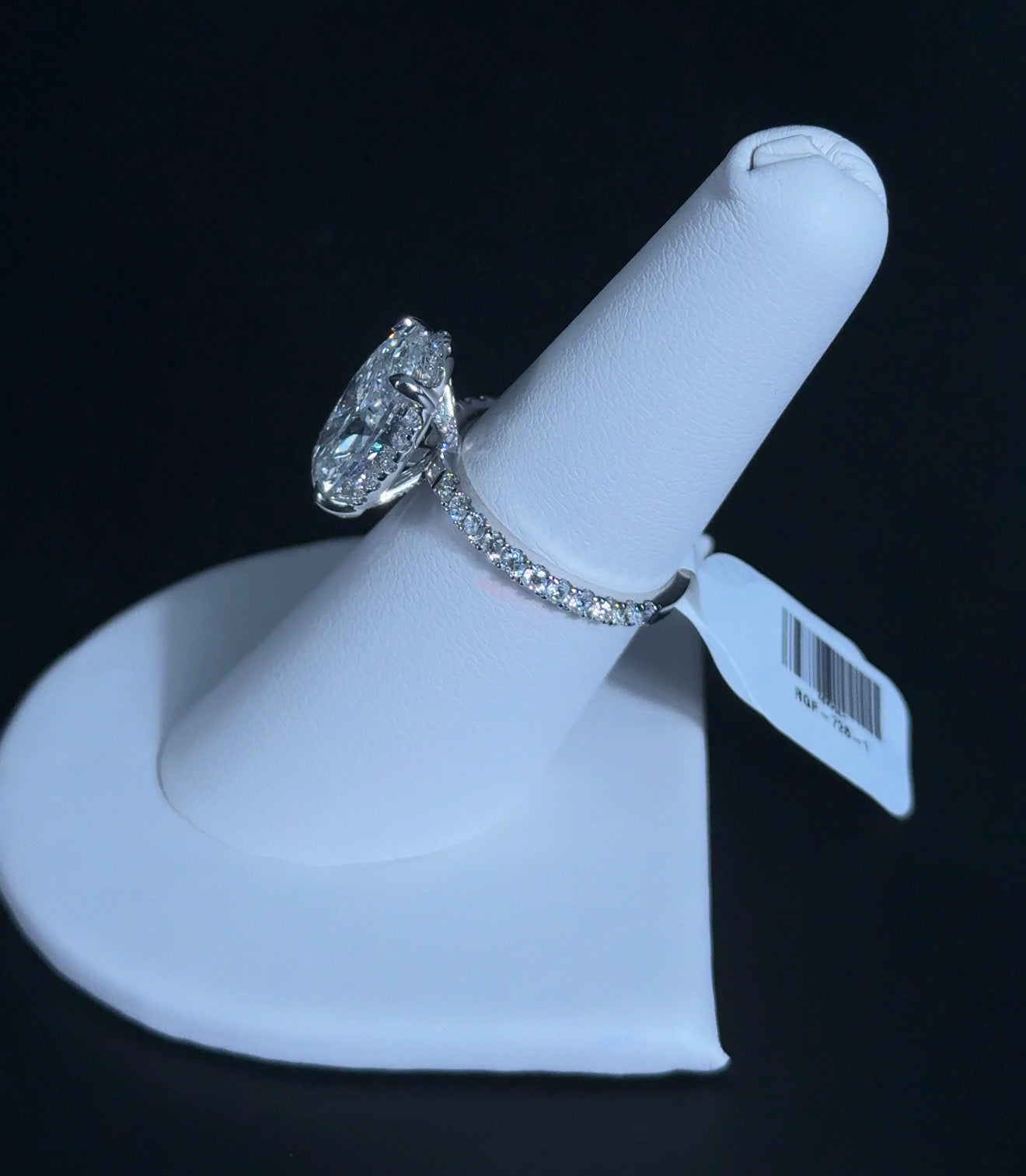 5.01ct Oval E VVS2 Lab Diamond 14kt White Gold Ring RGF-726-1