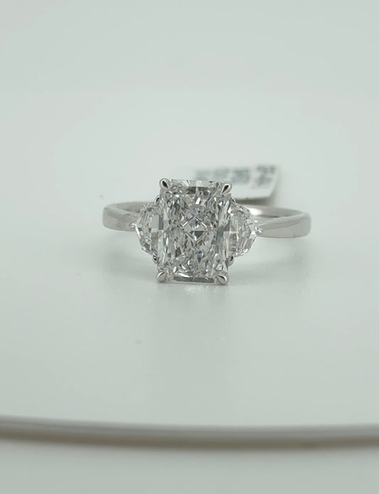 2.05ct Radiant D VVS2 Lab Diamond 14kt White Gold Ring RGF-494-1