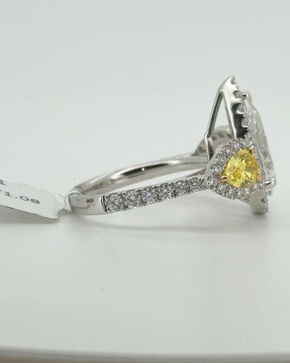 3.05ct Pear E VVS2 Lab Diamond 14kt White Gold Ring RGF-619-1