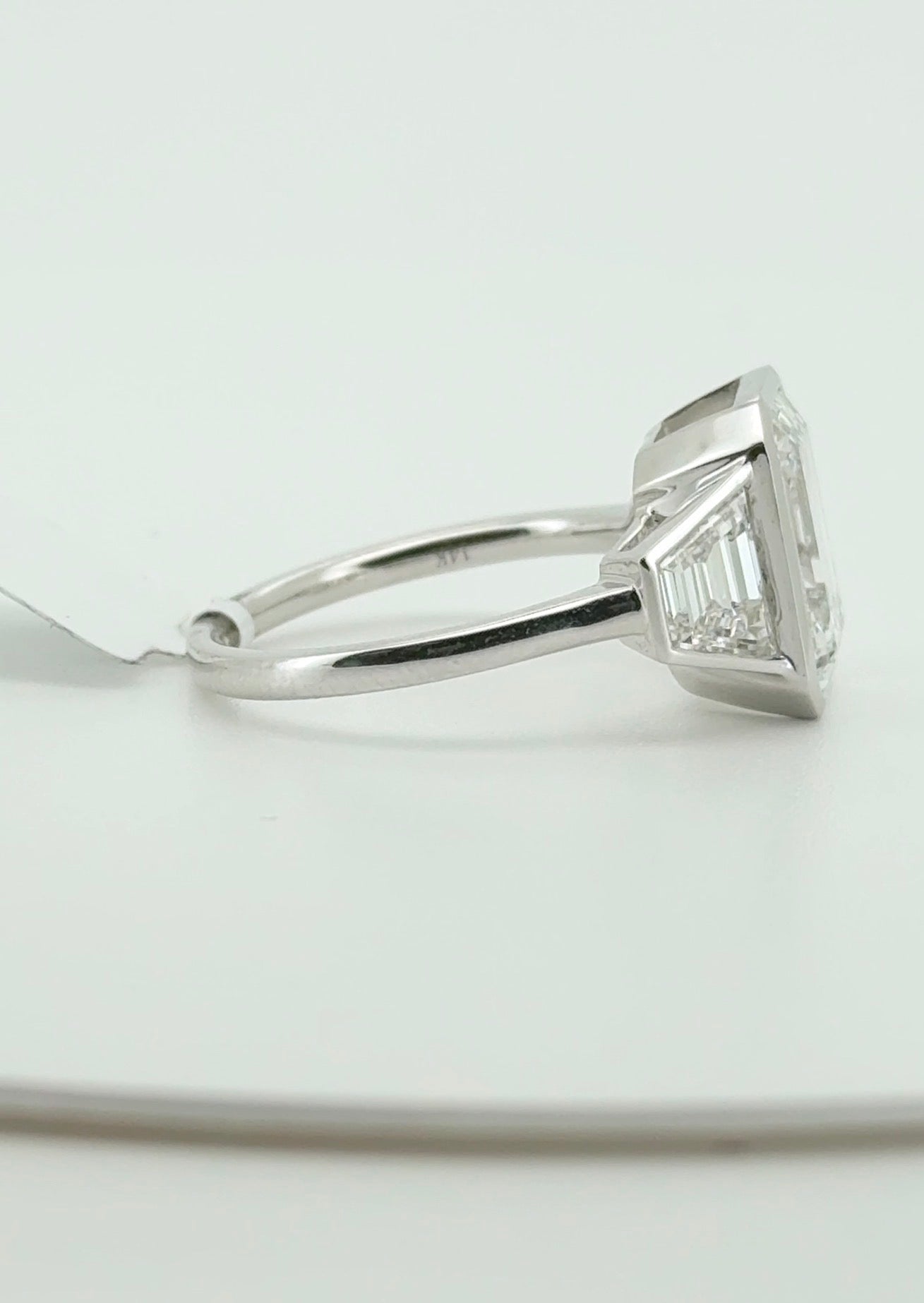 4.03ct Emerald F VVS2 Lab Diamond 14kt White Gold Ring RGF-710