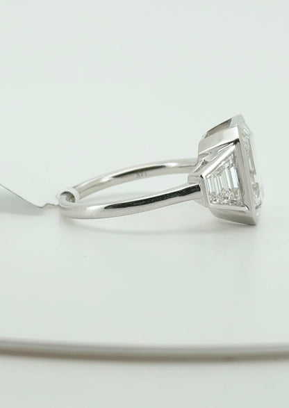 4.03ct Emerald F VVS2 Lab Diamond 14kt White Gold Ring RGF-710