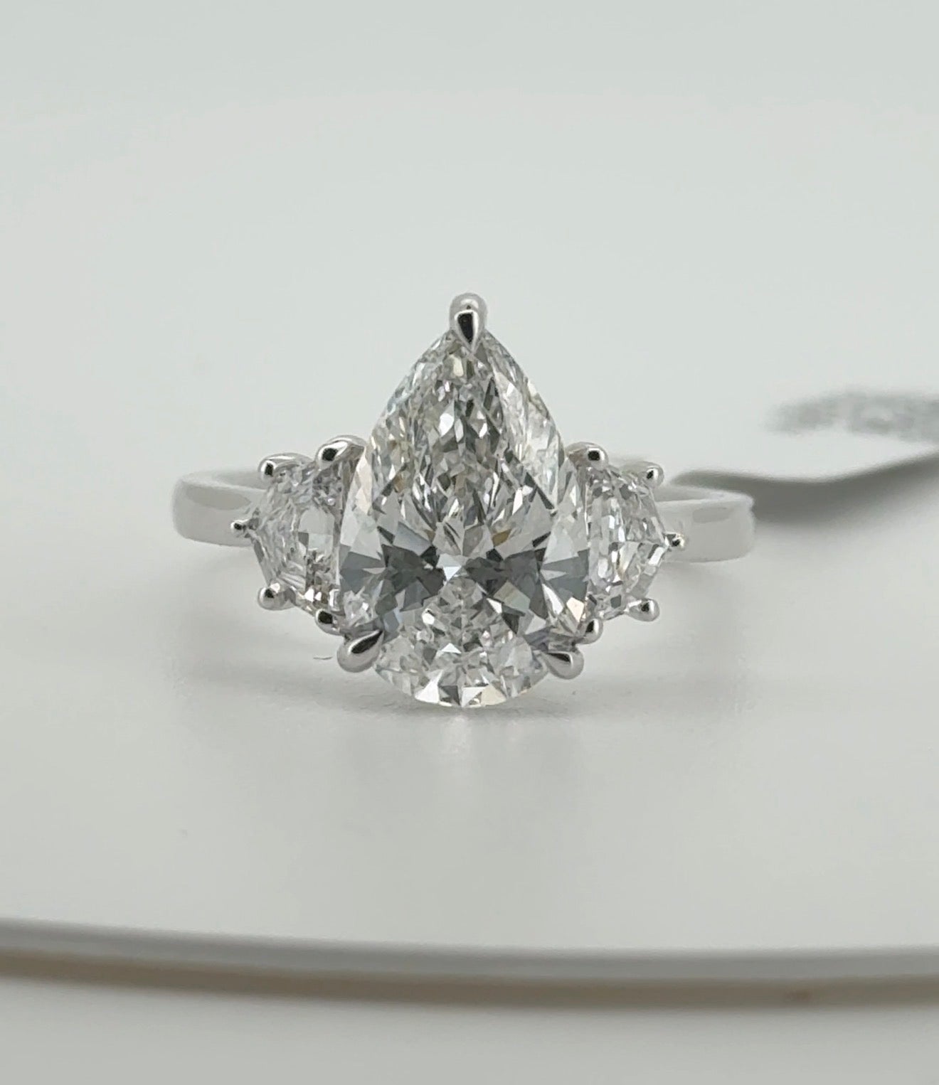 3.01ct Pear E VS1 Lab Diamond 14kt White Gold Ring RGF-635