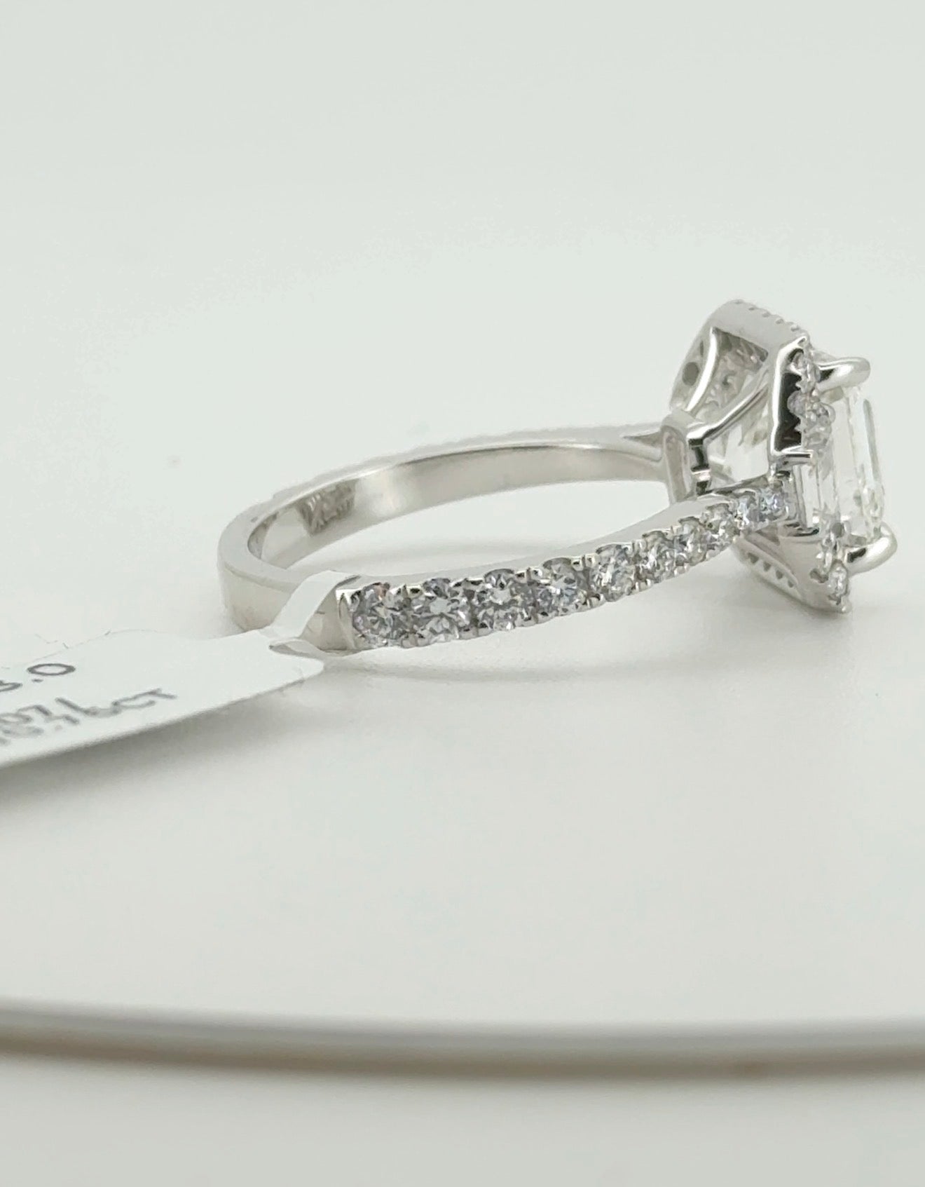 3.07ct Asscher E VVS2 Lab Diamond 14kt White Gold Ring SA5632R-8.0