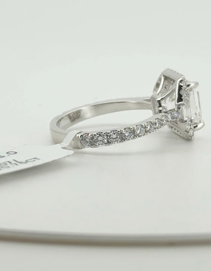 3.07ct Asscher E VVS2 Lab Diamond 14kt White Gold Ring SA5632R-8.0