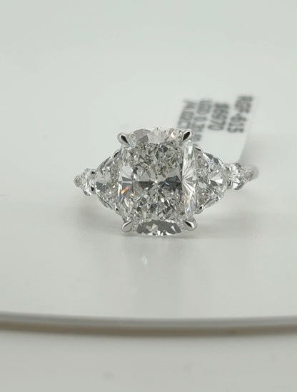 4.02ct Cushion F VS1 Lab Diamond 14kt White Gold Ring RGF-615