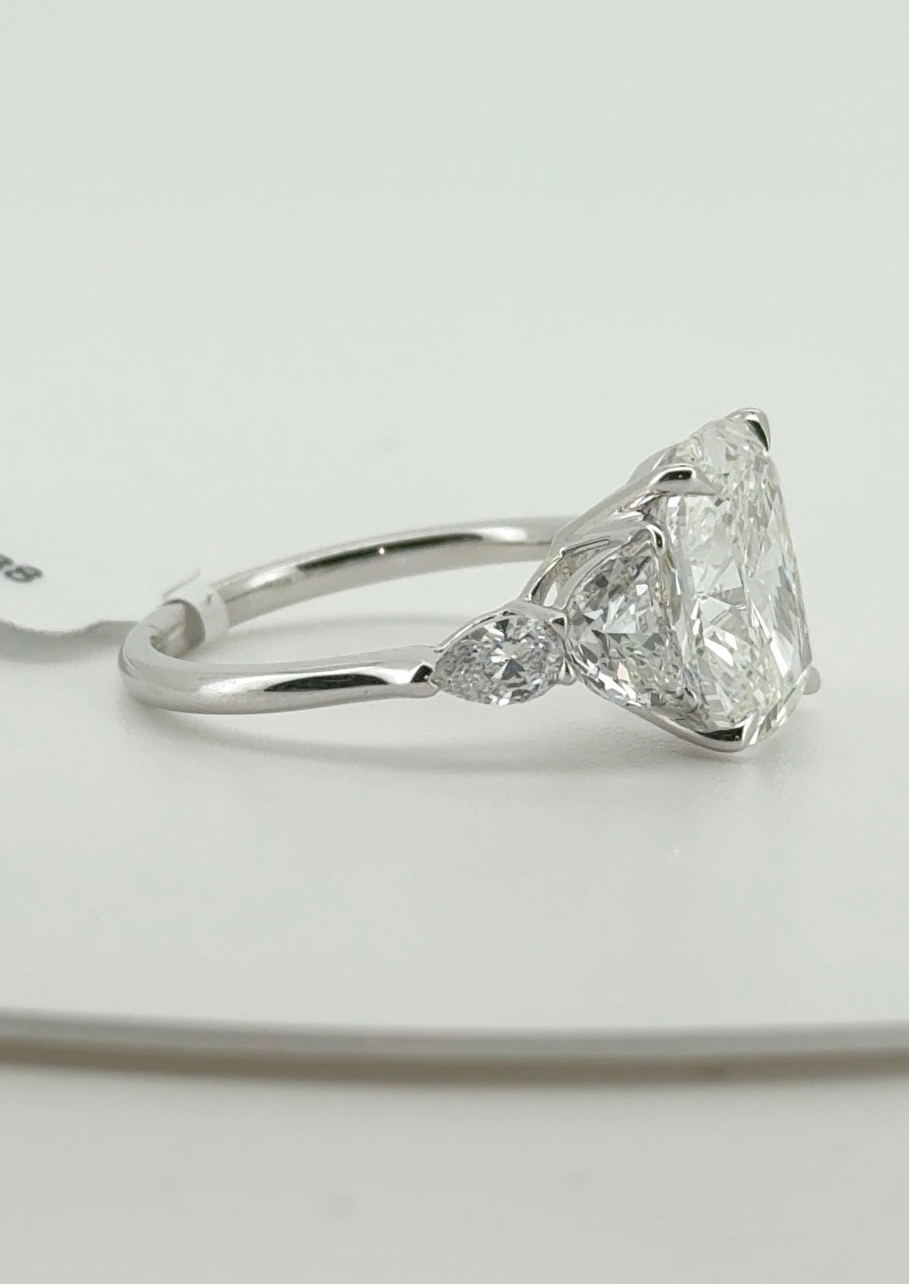 4.02ct Cushion F VS1 Lab Diamond 14kt White Gold Ring RGF-615