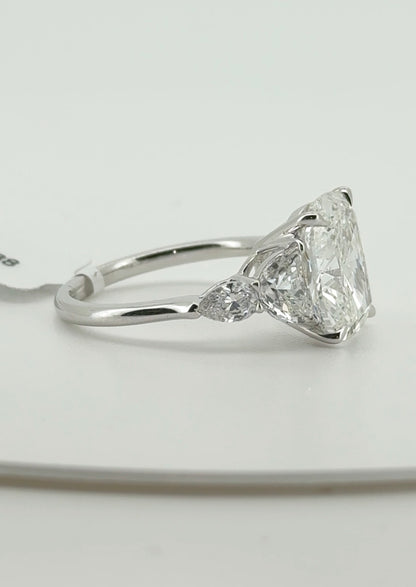 4.02ct Cushion F VS1 Lab Diamond 14kt White Gold Ring RGF-615