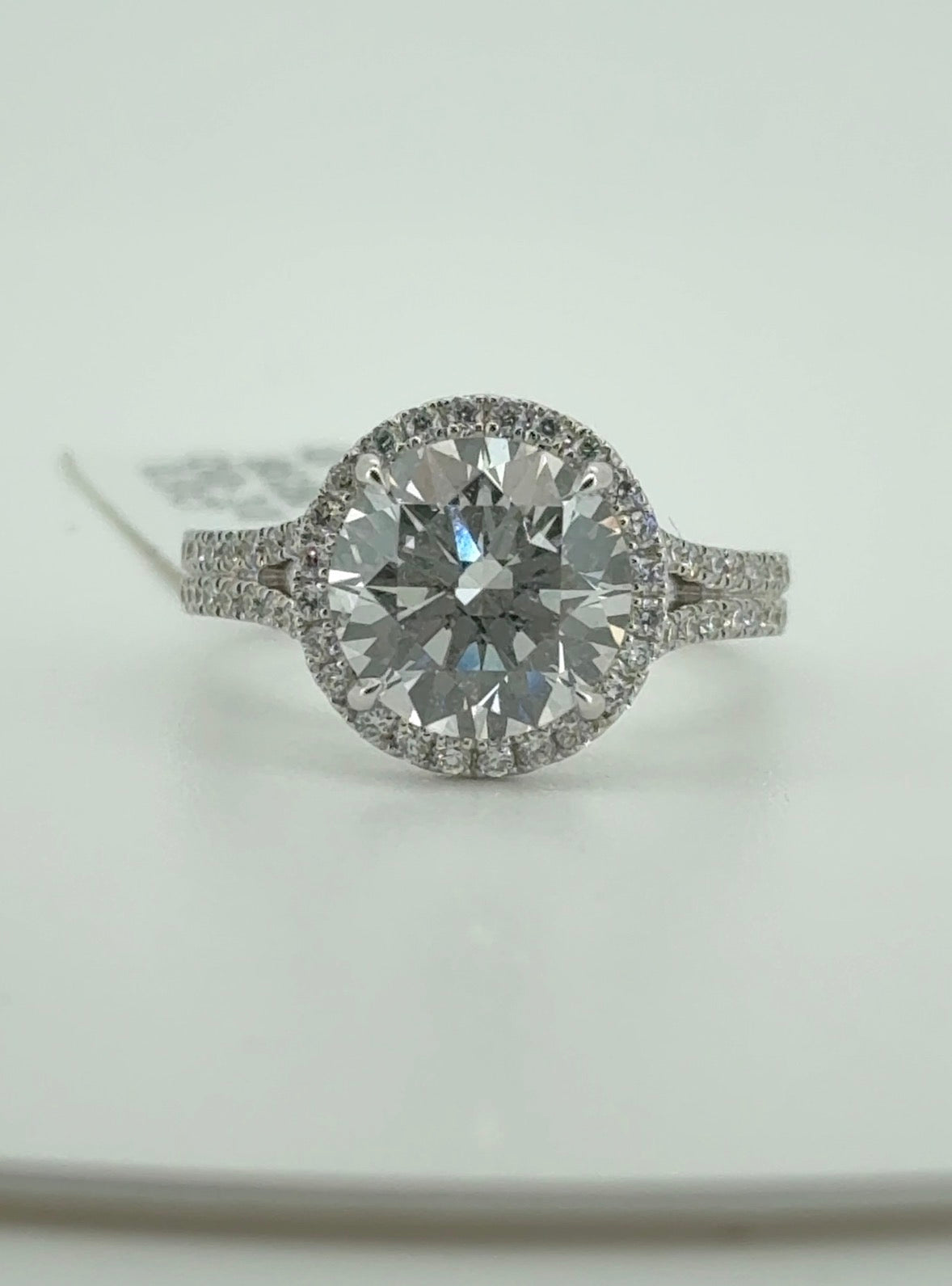 3.00ct Round E VVS2 Ideal Cut Lab Diamond 14kt White Gold RGF-292