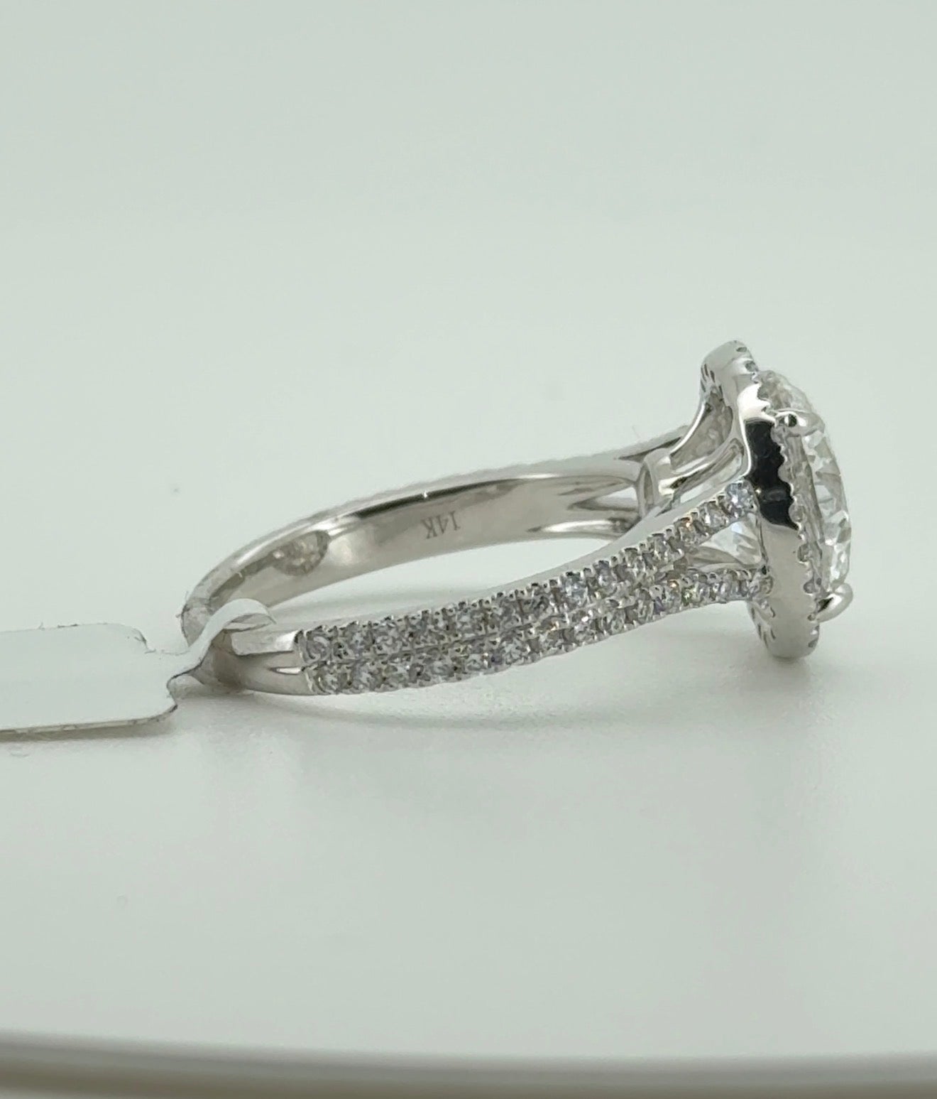 3.00ct Round E VVS2 Ideal Cut Lab Diamond 14kt White Gold RGF-292