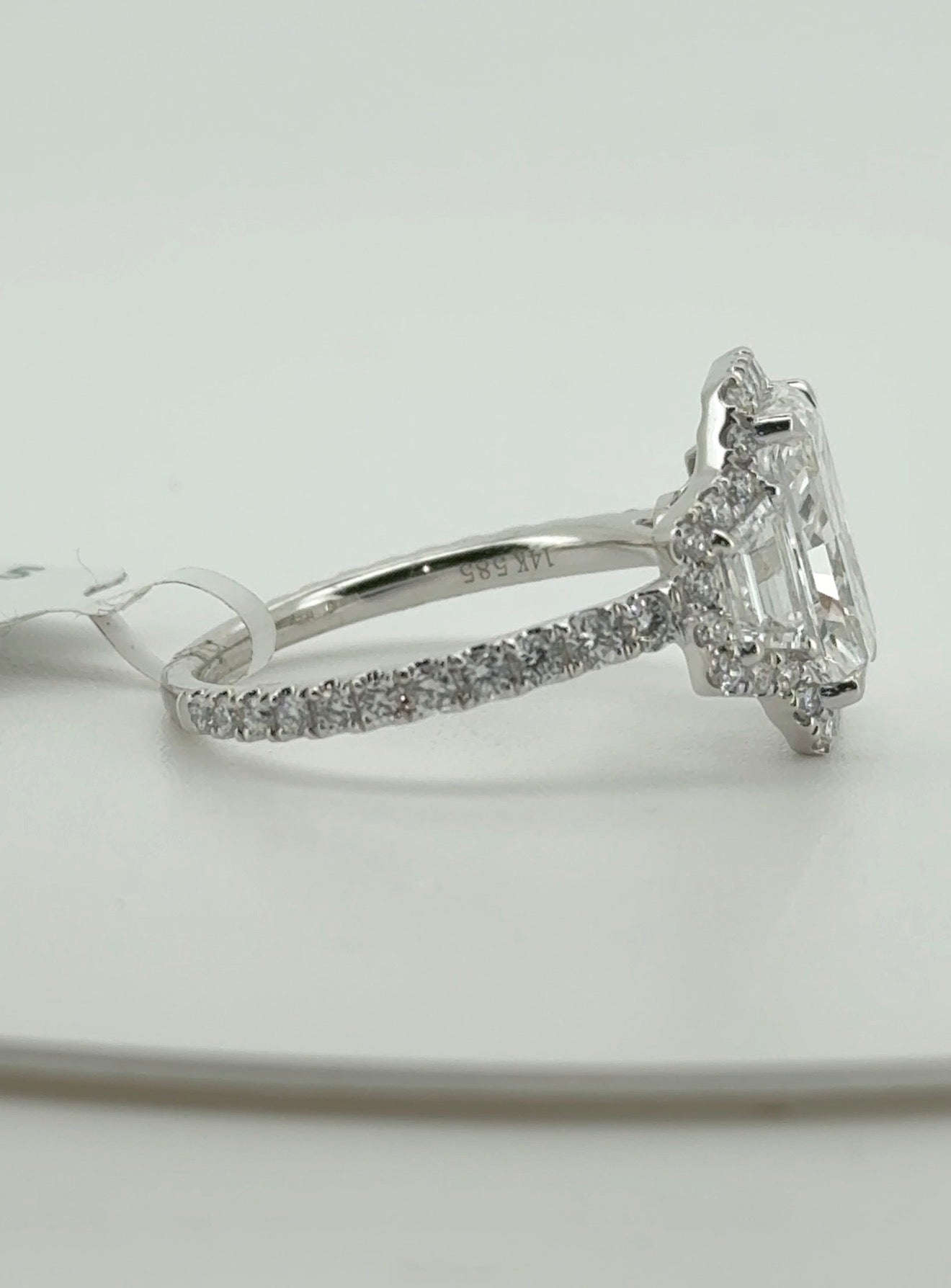 2.96ct Radiant D VVS2 Lab Diamond 14kt White Gold Ring SA5373R-10.5x6.90