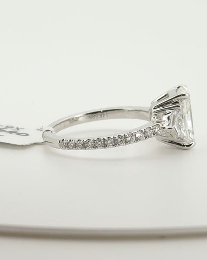 2.01ct Radiant F VVS1 Lab Diamond 14kt White Gold Ring SA5609R-9x6.3