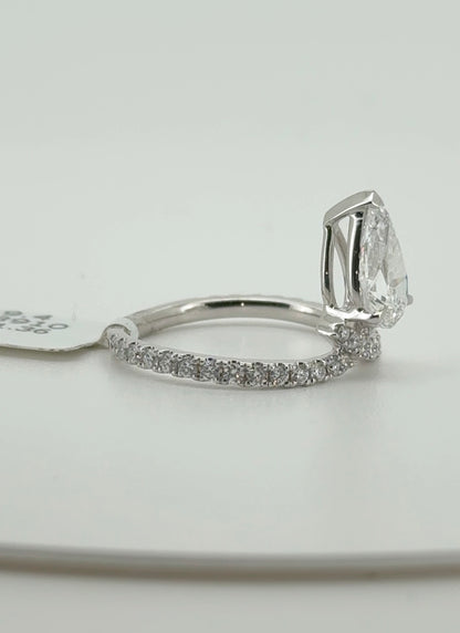 1.36ct Pear D VVS2 Lab Diamond 14kt White Gold Ring SA5388R-9.4x6