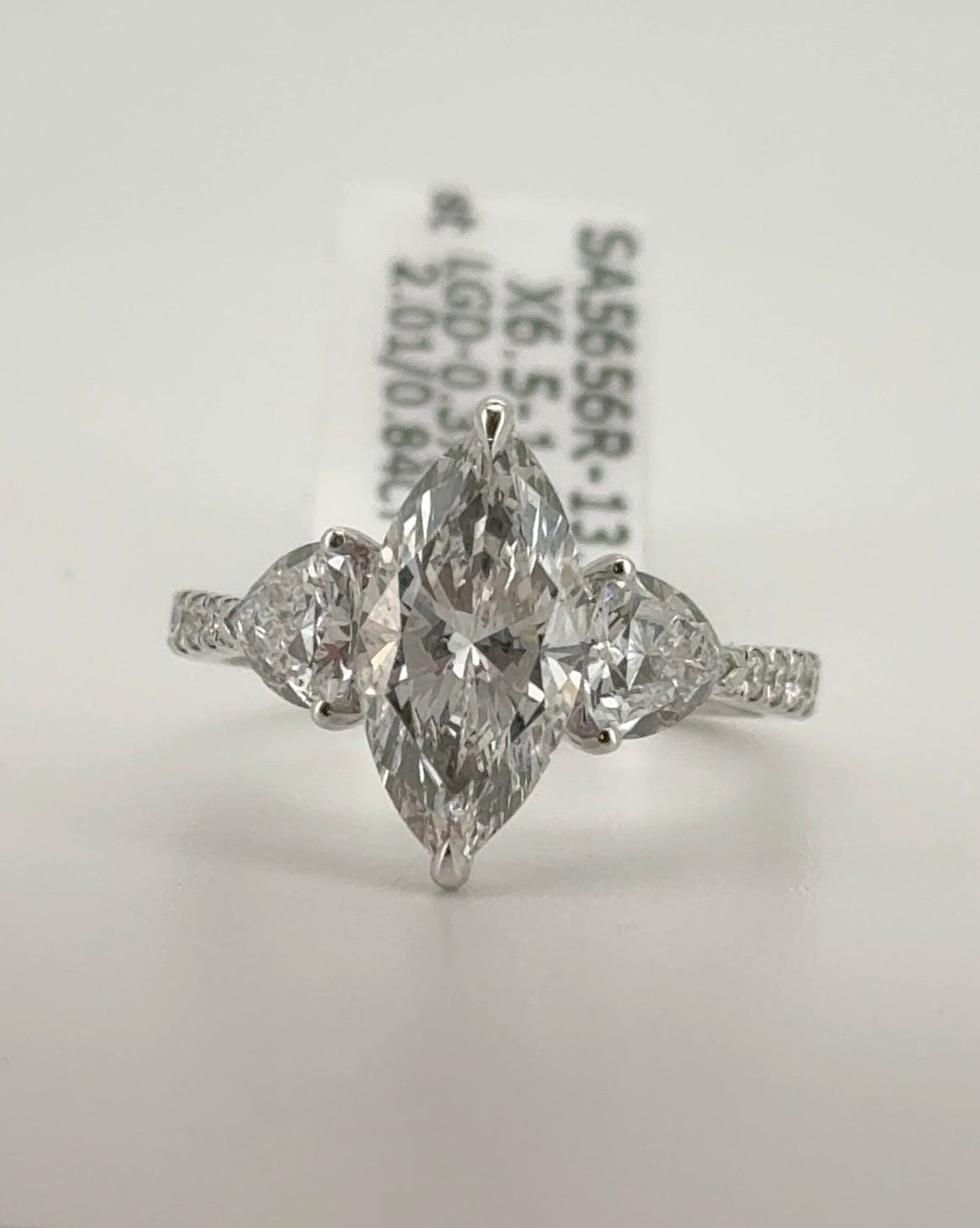 2.01ct Marquise E VVS2 Lab Diamond 14kt White Gold Ring SA5656R-13.3x6.5-1