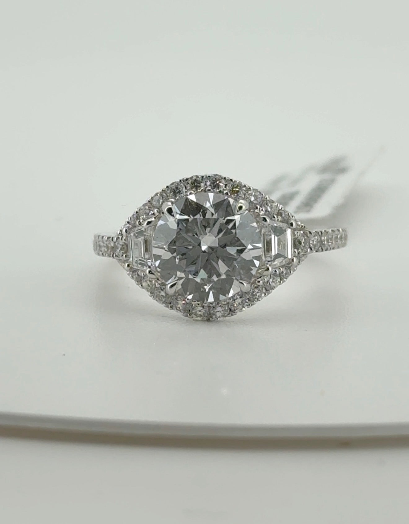2.00ct Round E VS1 Ideal Cut Lab Diamond 14kt White Gold Ring RGF-584-1