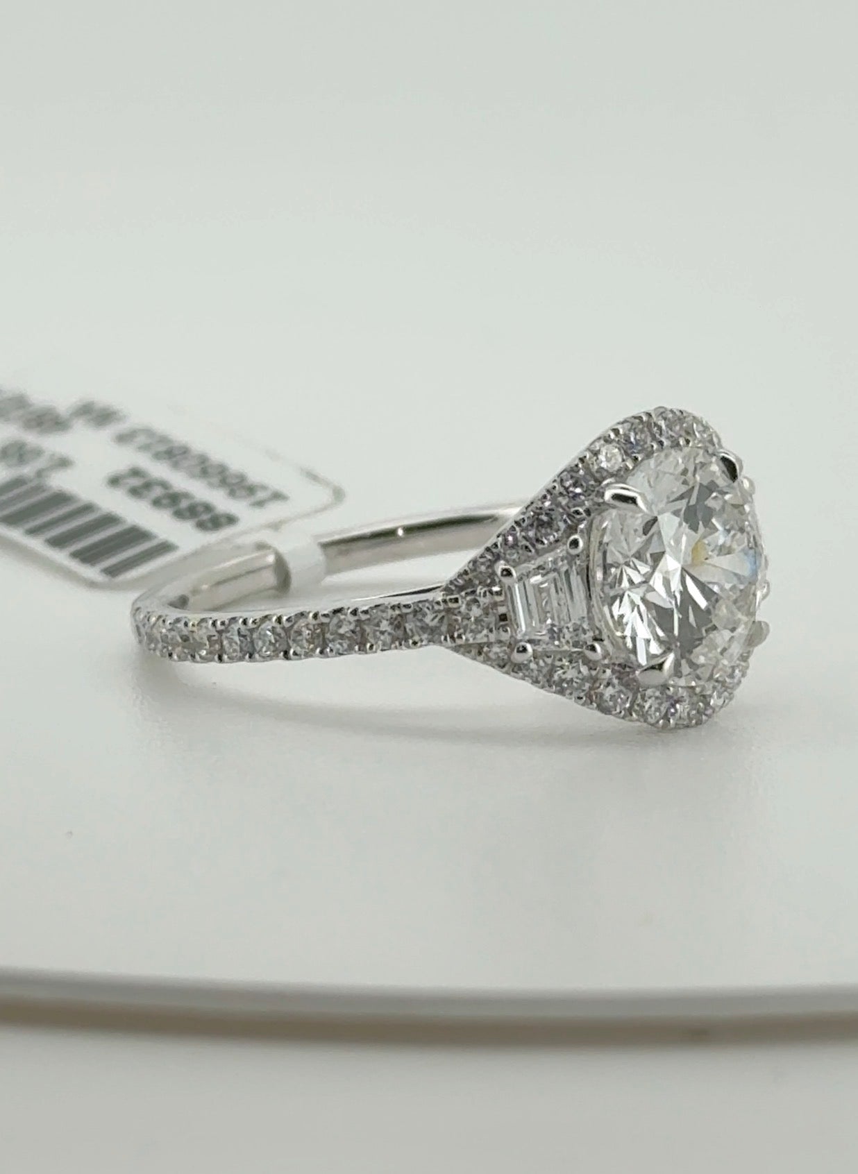 2.00ct Round E VS1 Ideal Cut Lab Diamond 14kt White Gold Ring RGF-584-1