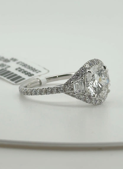 2.00ct Round E VS1 Ideal Cut Lab Diamond 14kt White Gold Ring RGF-584-1