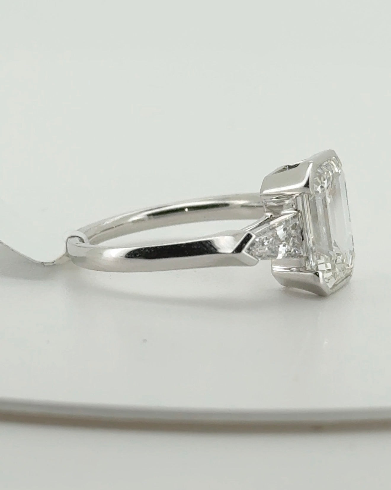 3.54ct Emerald F VVS2 Lab Diamond 14kt White Gold Ring RGF-569