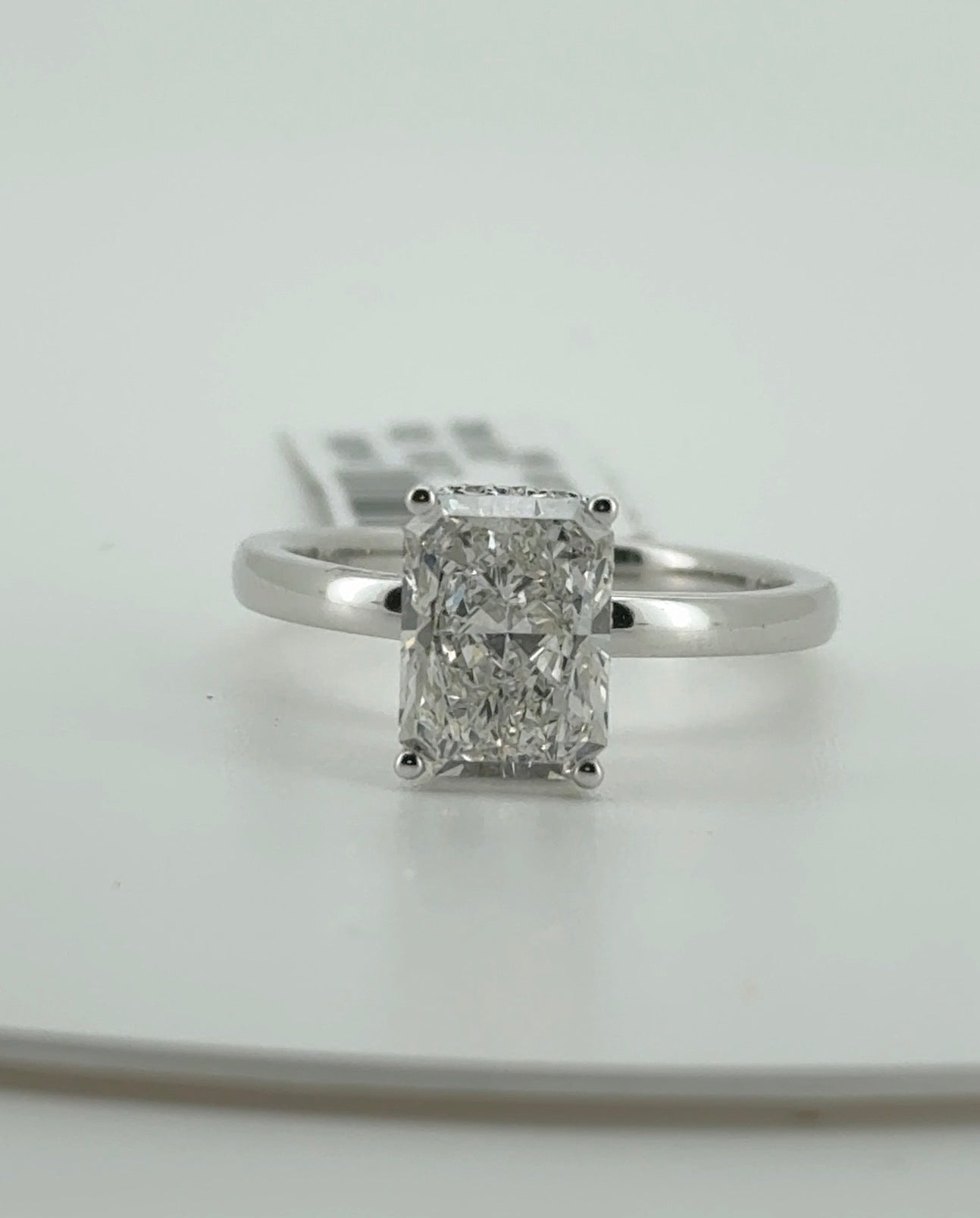 2.09ct Radiant E VVS2 Lab Diamond 14kt White Gold Ring SR8161-RAD200A