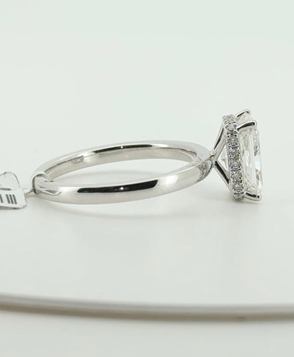 2.09ct Radiant E VVS2 Lab Diamond 14kt White Gold Ring SR8161-RAD200A