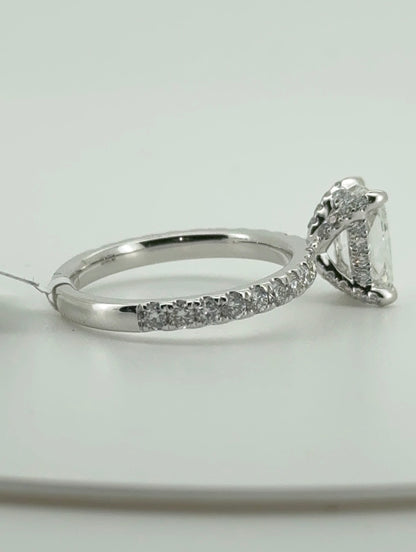 1.55ct Radiant E VVS2 Lab Diamond 14kt White Gold Ring SR7464-RAD150