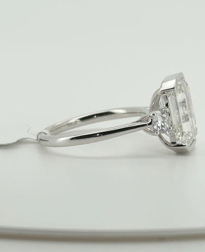 4.05ct Emerald F VVS2 Lab Diamond 14kt White Gold Ring RGF-761