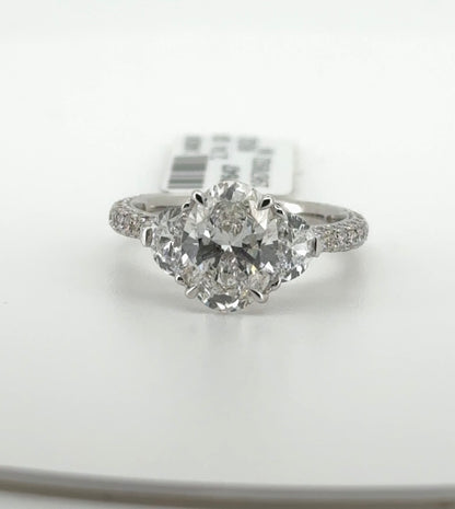 2.01ct Oval F VS1 Lab Diamond 14kt White Gold Ring RGF-598-5