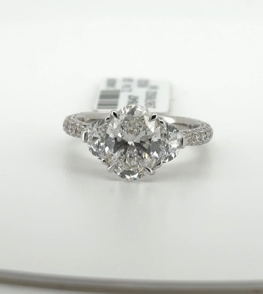 2.01ct Oval F VS1 Lab Diamond 14kt White Gold Ring RGF-598-5
